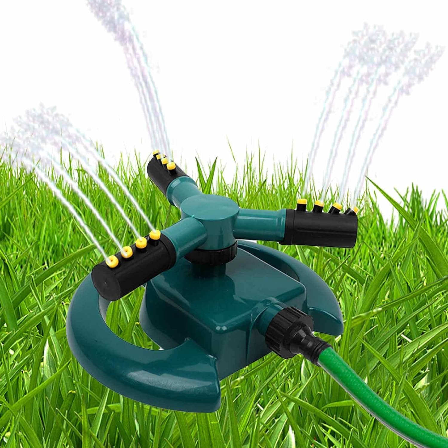 Aspersor de césped, sistema automático de riego de agua subterránea para jardín, rotativo, rociadores para niños de 360 grados para jardines,
