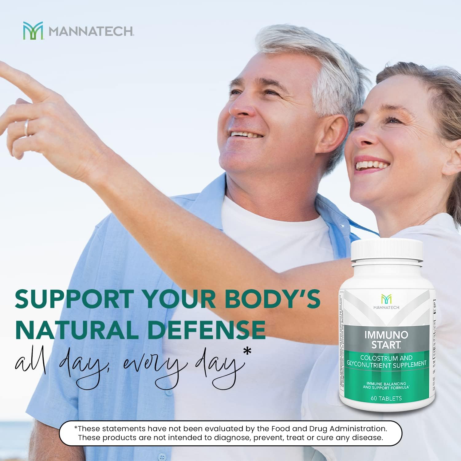 Mannatech Suplemento ImmunoSTART apoya la respuesta inmunitaria natural del cuerpo 60 tabletas formuladas para el equilibrio inmunológico y el apoyo