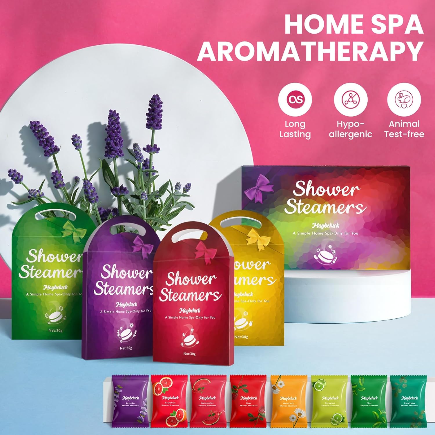 Vaporizadores de ducha para aromaterapia, 24 paquetes de regalos de cumpleaños para mujeres, regalos para mamá, alivio del estrés, bombas de ducha
