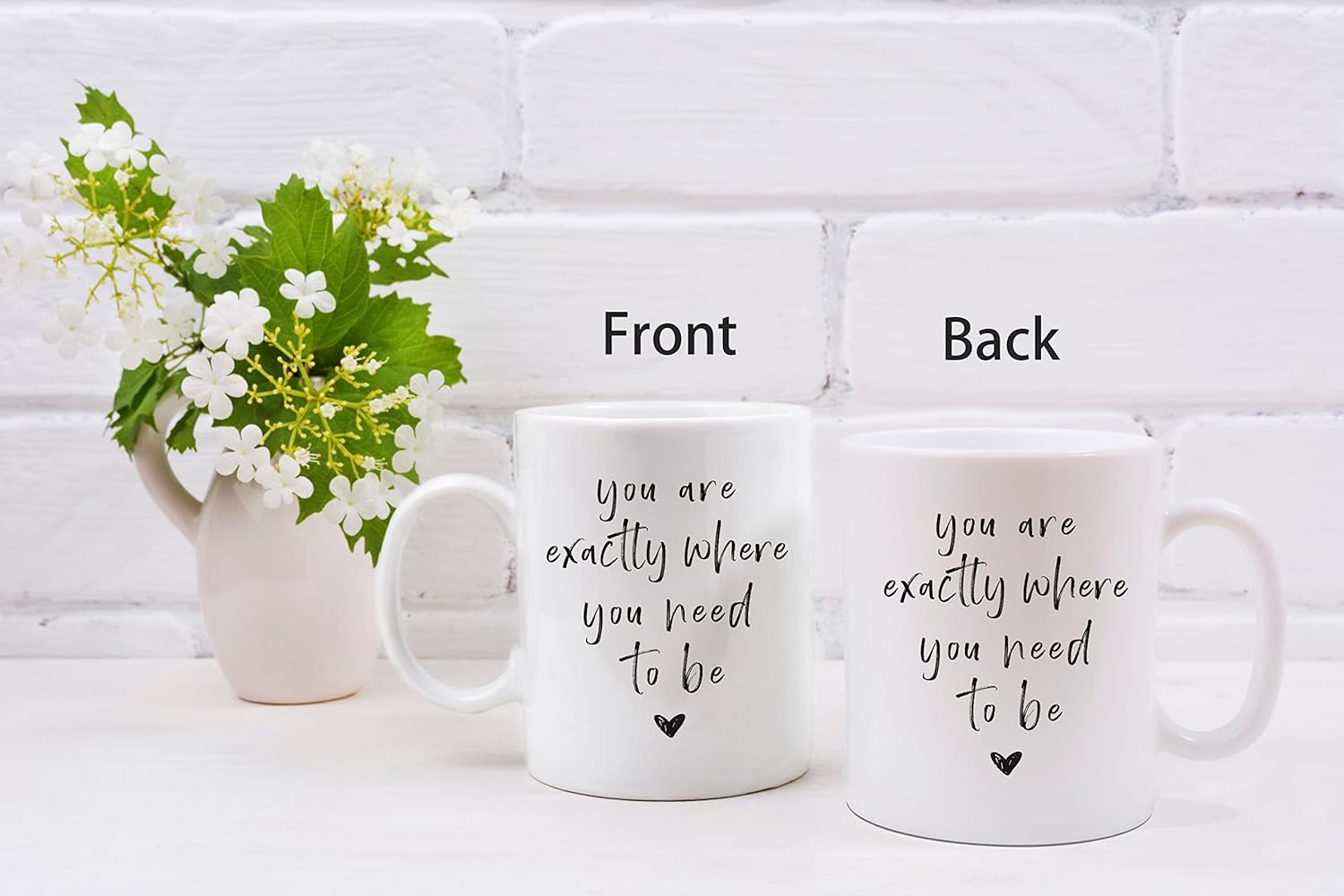 QASHWEY Taza de café con texto en inglés “You are Exactly Where You Need to Be”, regalos inspiradores de aliento para mujeres, adolescentes y niñas,