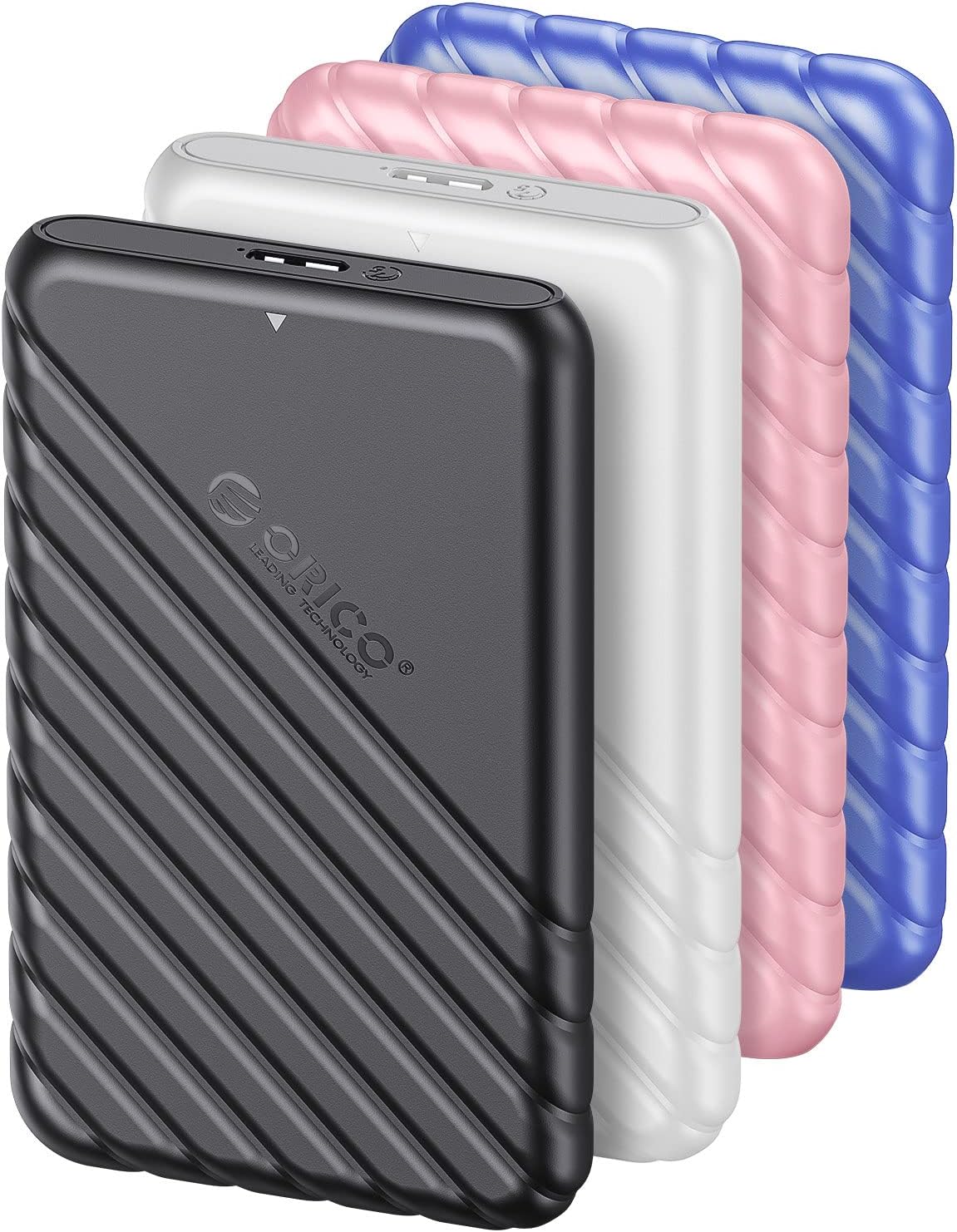 ORICO Caja de disco duro de 2.5 pulgadas USB 3.0 a SATA 5Gbps para 0.276-0.374 in SSD HDD Caja de disco duro externo compatible con UASP Trim Tool