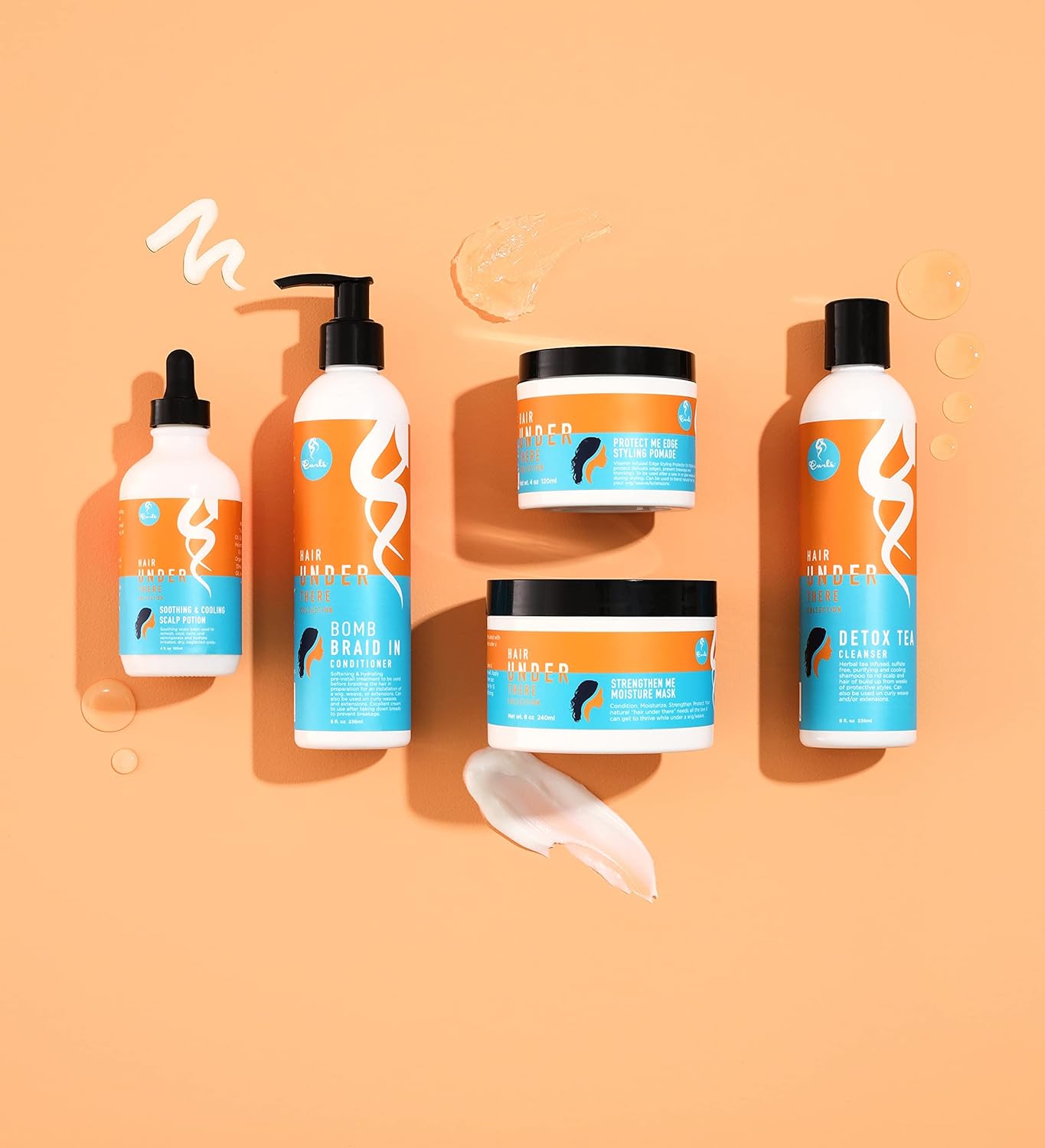 Curls Hair Under There Bomb Braid In Acondicionador – Tratamiento suavizante e hidratante preinstalado – Uso en tejidos y extensiones rizadas –