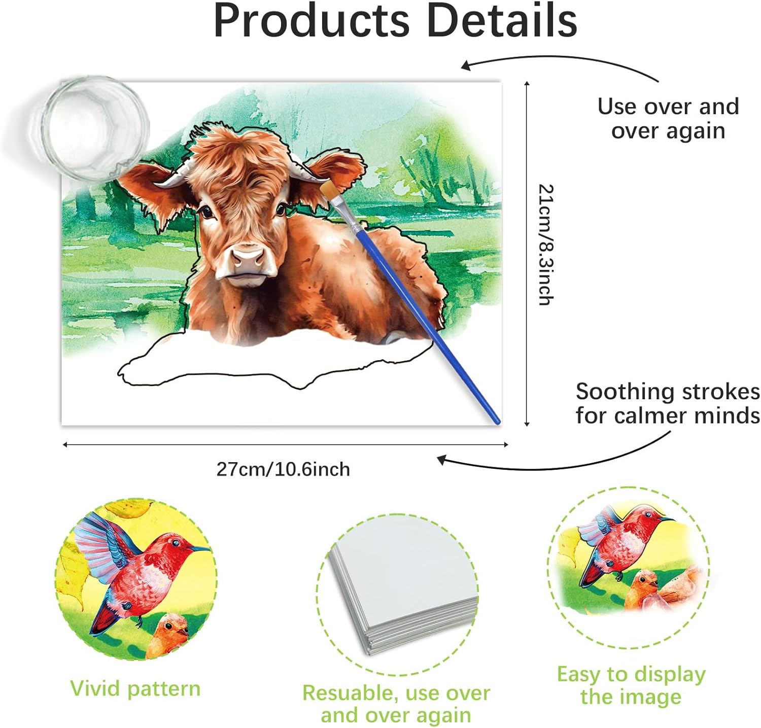 24 piezas de productos de demencia para ancianos reutilizables para pintura al agua, juguetes de animales de granja, actividades de demencia para