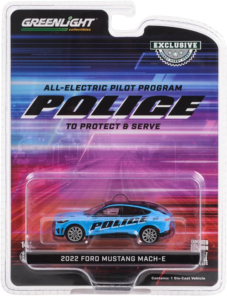 Greenlight 30429 2022 Ford Mustang Mach-E Police GT Performance Edition – Vehículo piloto totalmente eléctrico (exclusivo de Hobby) escala 164