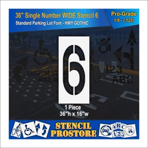 Plantillas de pavimento  Plantilla de número único de 36 pulgadas (ancho)  6-36 pulgadas x 16 pulgadas x 18 pulgadas (128 mil)  Grado profesional Plantillas de pavimento  Plantilla de número único de 36 pulgadas (ancho)  6-36 pulgadas x 16 pulgadas x 18 pulgadas (128 mil)  Grado profesional