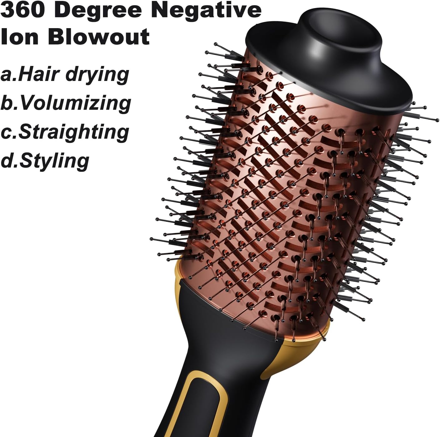 Blmxle Cepillo secador de pelo grande en uno, cepillo de iones negativos y voluminizador para mujeres, cepillo secador de pelo de un solo paso,