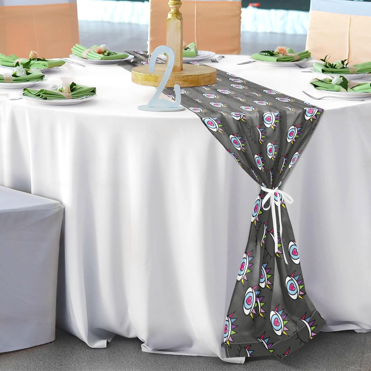 Closed and Open Eye Table Runner Fall Table Decor for Kitchen Decorations Halloween Kitchen Decor 108 Inches Long