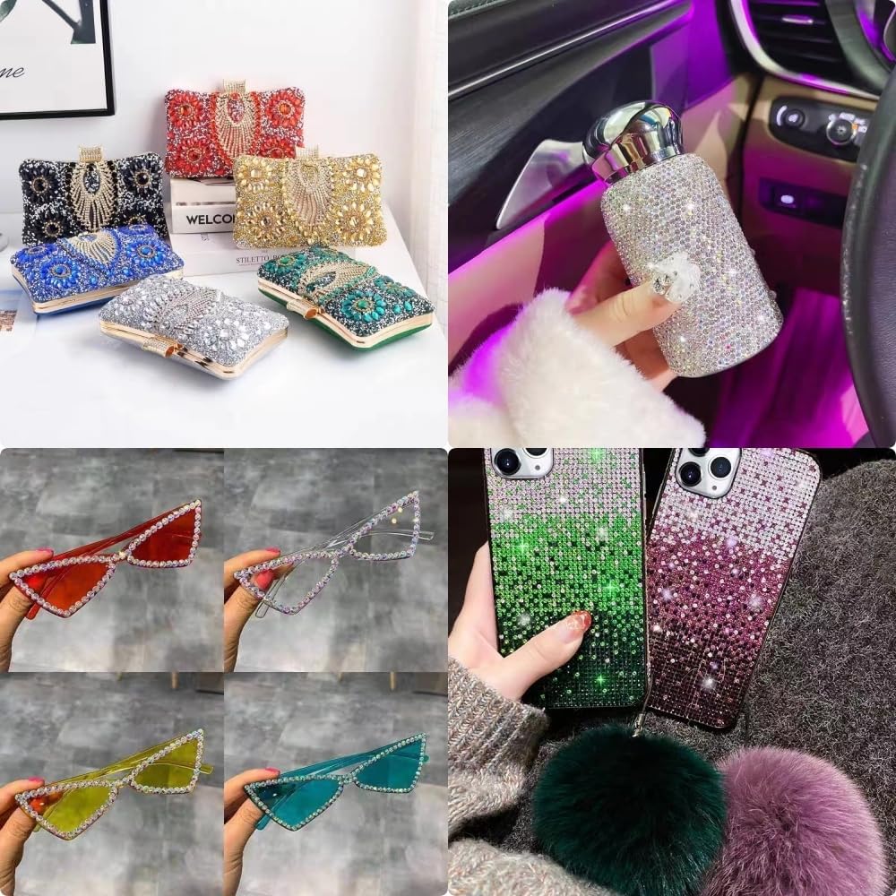 1000 diamantes de imitación de resina de 0.236 pulgadas con parte trasera plana, color negro, redondo, para manualidades, diamantes de imitación