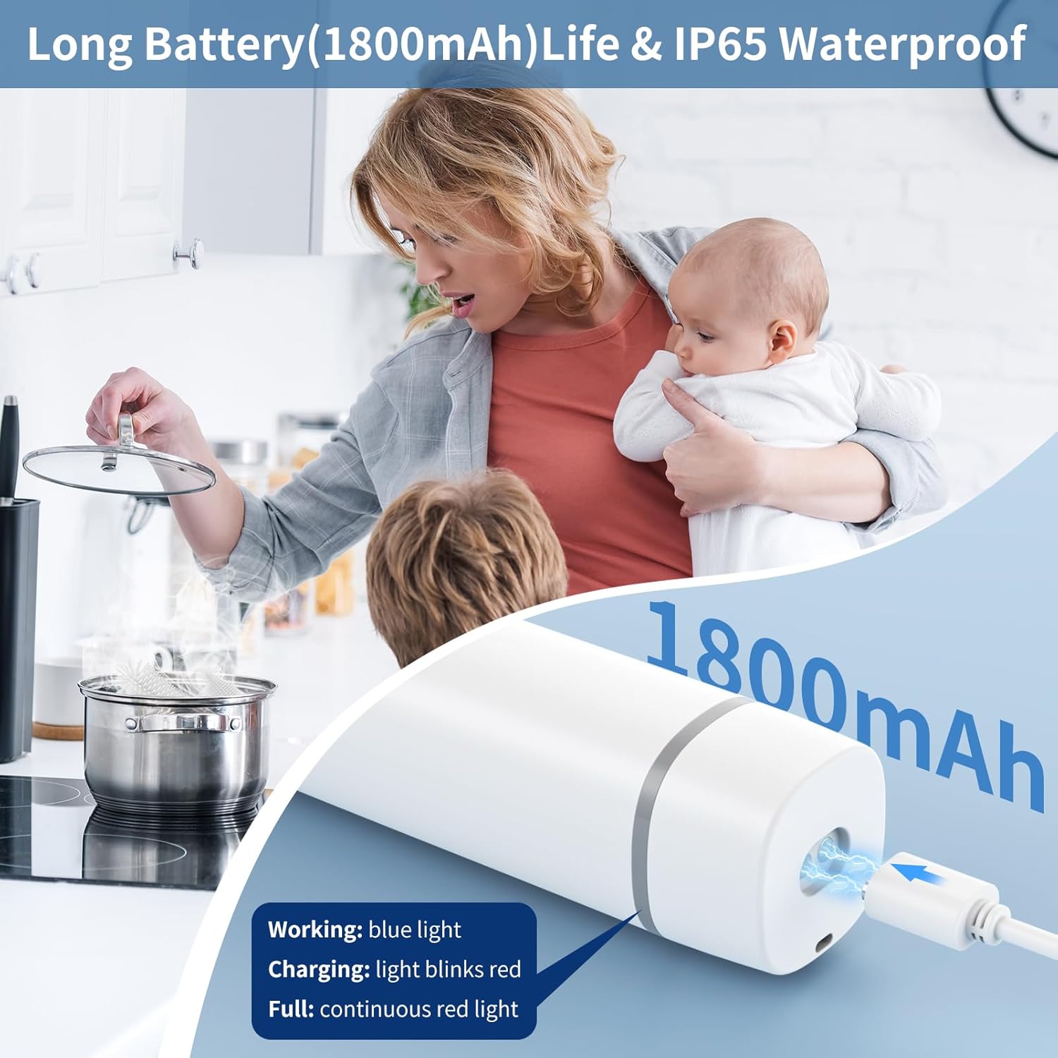 Electric Baby Bottle Brushes Magnetic Suction Charging, Rechargeable Waterproof 4-Speed Cleaning Mode Nipple Brush for Baby Bottles Pacifiers Travel