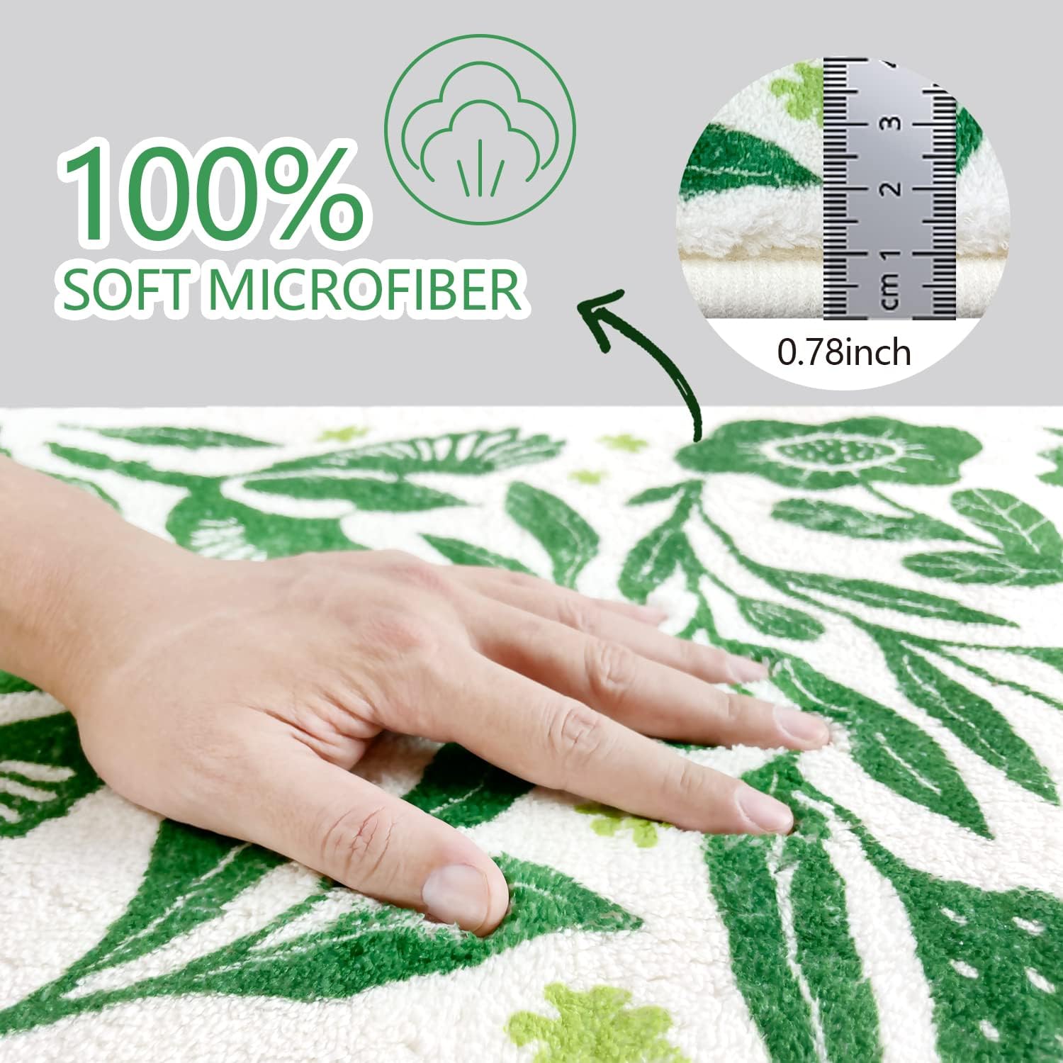 SHIYUE Alfombras verdes de baño, tapetes de microfibra suaves para baño, antideslizantes e impermeables, tapete suave para decoración de interiores