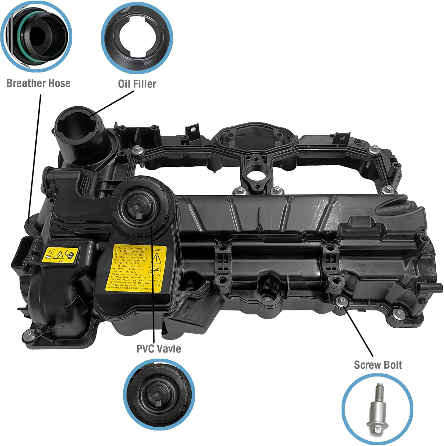 11127588412 Cubierta de válvula de motor para BMW 2012-2018 528i 528i xDrive 328i 328i GT xDrive 320i X1 X3 X5 428i z4 Reemplaza# 111275888418