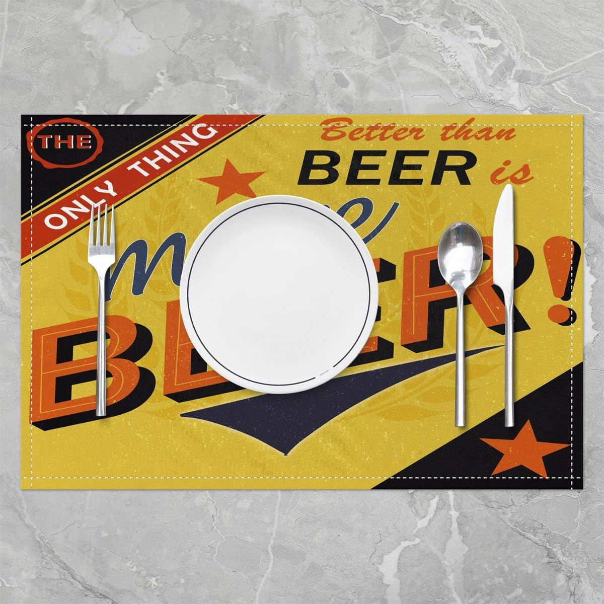 Juego de 4 manteles individuales de cerveza, de 12 x 18 pulgadas, para niños, retro, para amantes de la cerveza, manteles individuales para mesa de