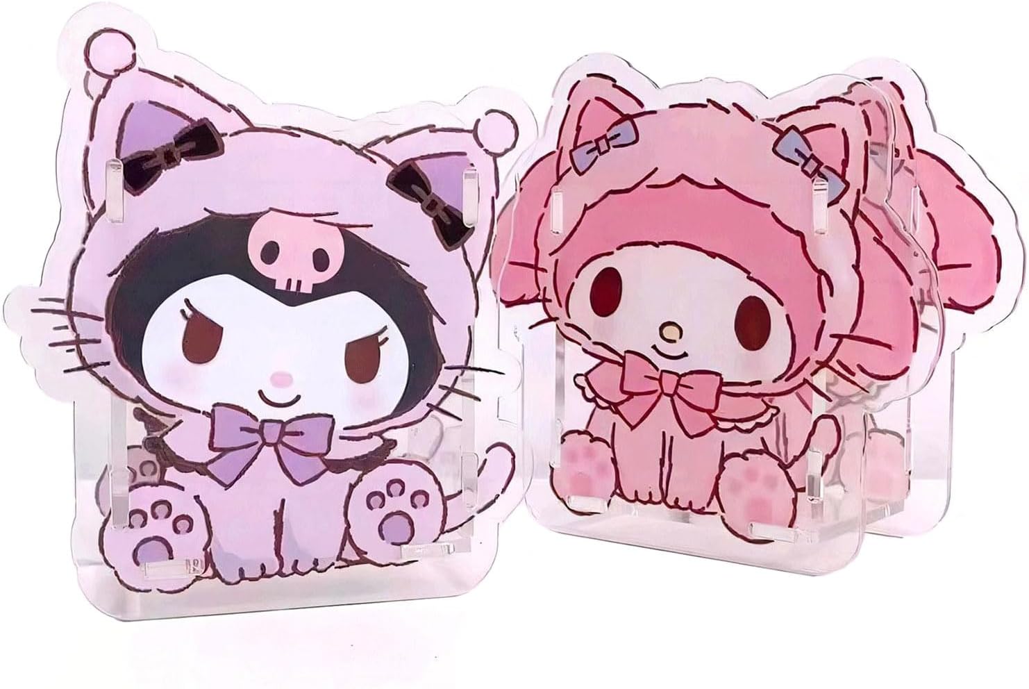2 Pieces Cute Pen HolderKawaii Mini Clear Acrylic Pencil HolderMy Melody and Kuromi Desktop Organizer Stationery Storage Holder for Kids GirlsEasy