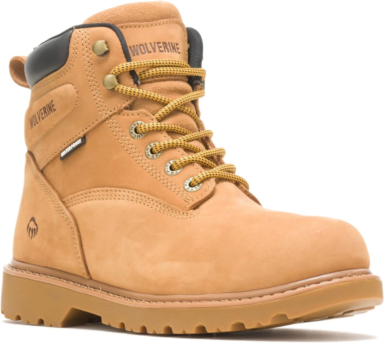 Wolverine Botas de trabajo impermeables con punta de acero para hombre de 6 pulgadas