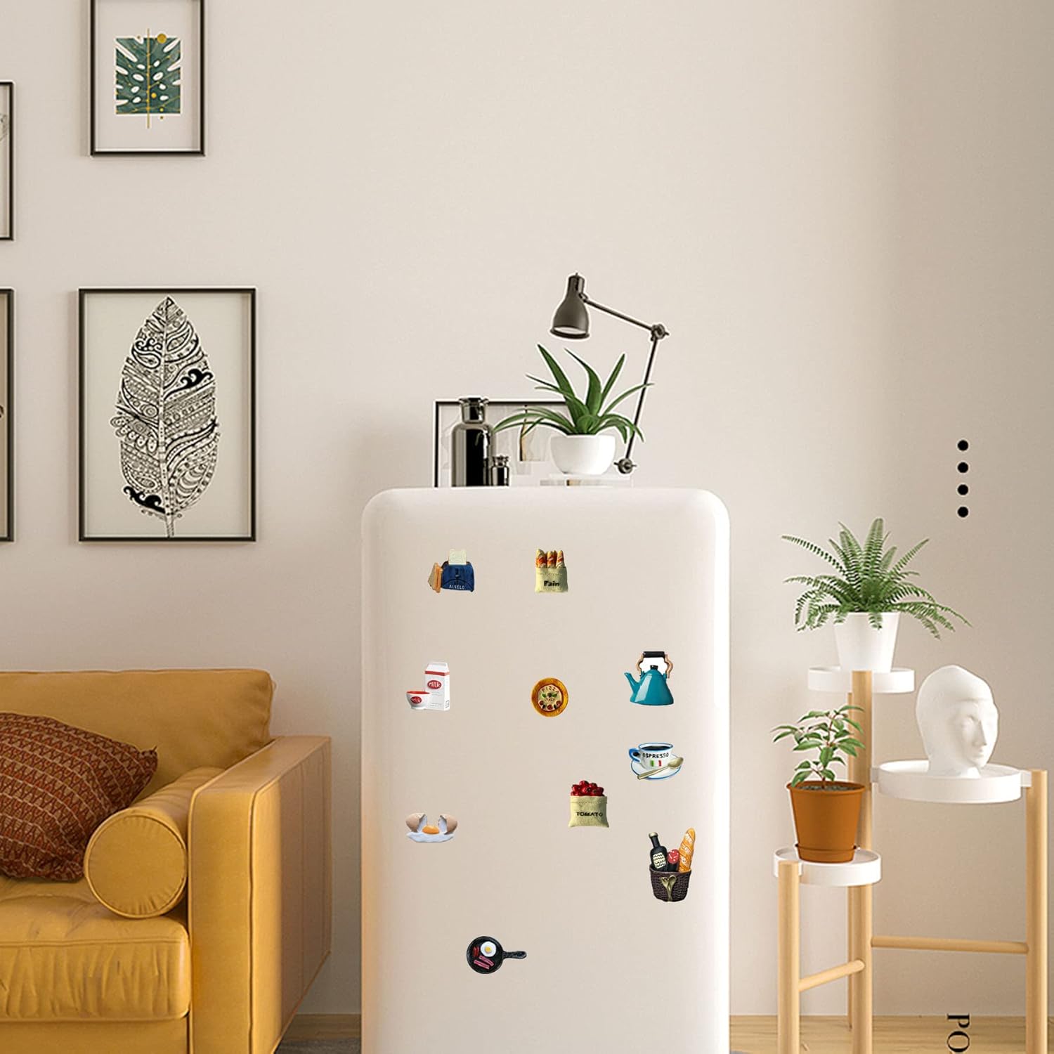Juego de imanes para nevera, 10 unidades, serie decorativa de alimentos en 3D, divertido y lindo