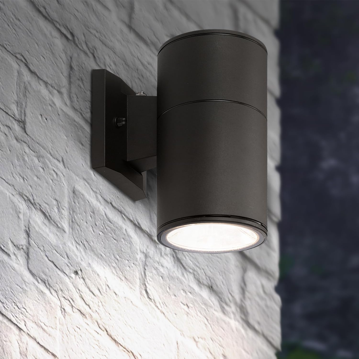 ASD Lámpara LED de pared cilíndrica redonda de 1 vía  9W 1000LM 3000K-5000K 120V  3CCT, fotocélula a prueba de agua, certificación ETL  Aplique de