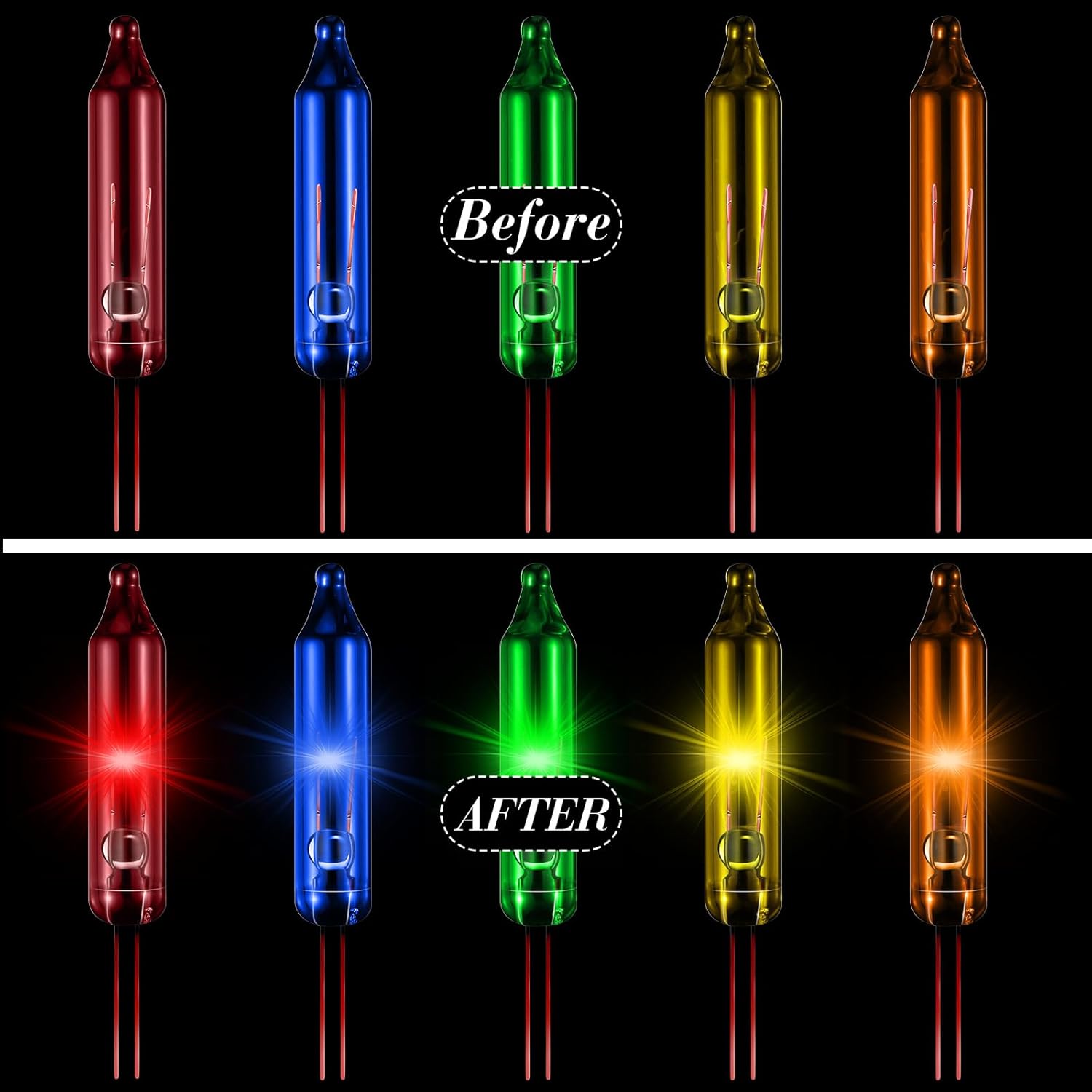 Roowest 1600 mini bombillas de repuesto de 2.5 voltios para árbol de Navidad, iluminación de temporada para decoración al aire libre, 0.17 amperios,