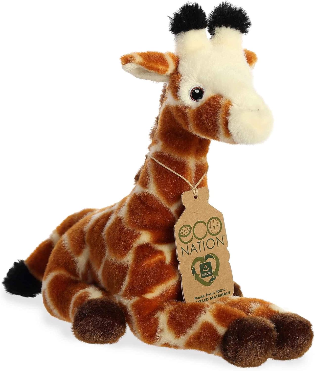 Aurora Eco-Friendly Eco Nation – Animal de peluche ecológico, hecho con materiales reciclados, jirafa color naranja, 8.5 pulgadas