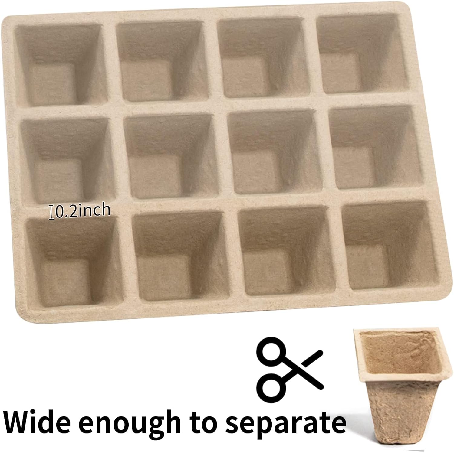 SYITCUN Bandeja de inicio de semillas de 480 células, paquete de 40 unidades para plantar semillas, macetas de turba biodegradables, kit de