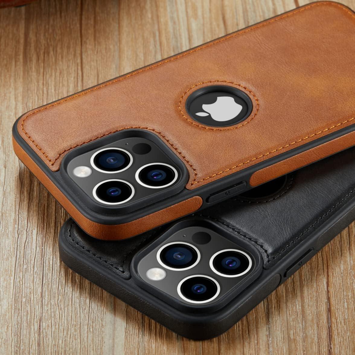 Casus – Funda de cuero vegano diseñada para iPhone 15 Pro, diseño delgado, diseño clásico, elegante, delgada funda protectora (2023) de 6.1 pulgadas