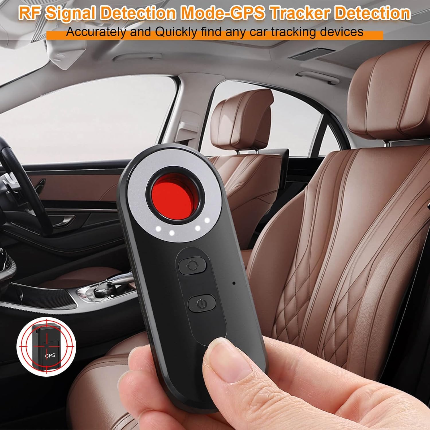 Detector de cámara oculta – Buscador de cámara espía con alarma vibratoria, detector de rastreador GPS, detector de RF y errores, escáner de señal