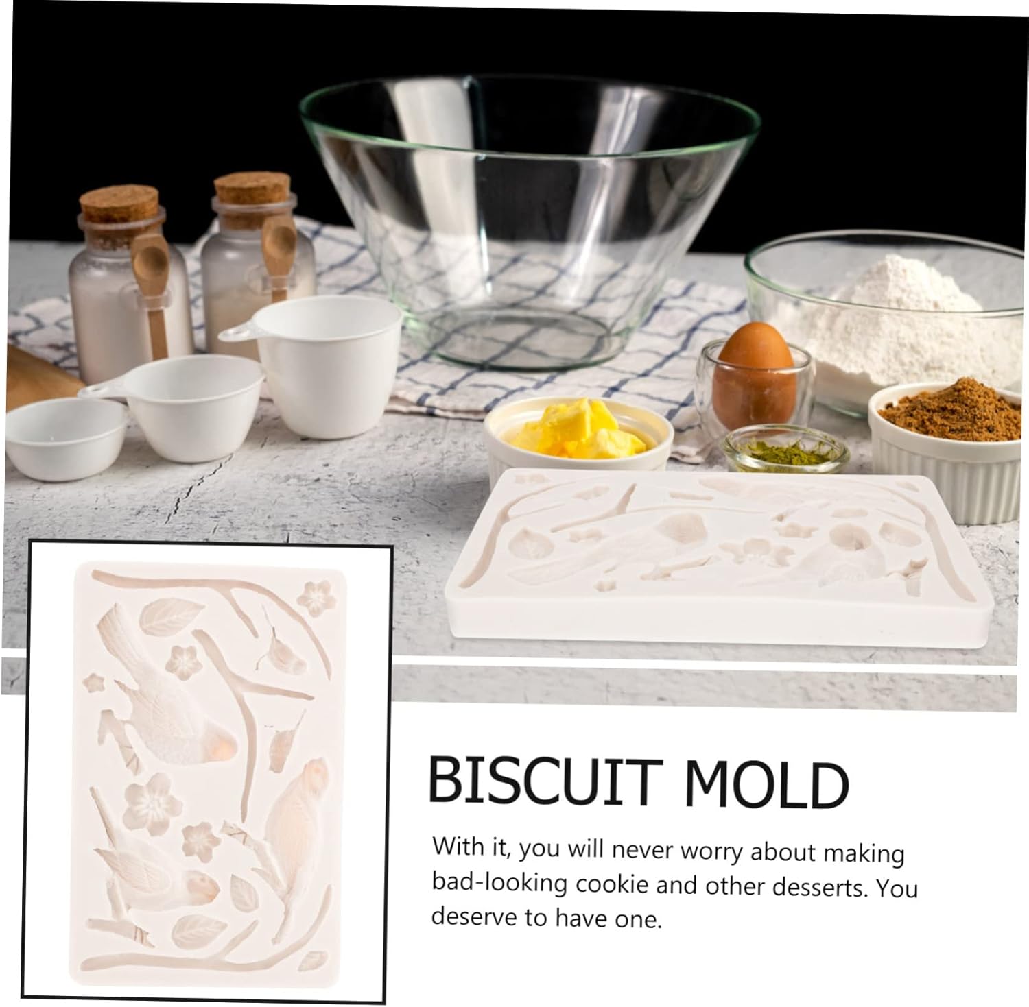 Abaodam Molde de silicona para fondant, molde de silicona para hacer pasteles, molde de resina para fondant, creativo, moldes para hornear, ramas y