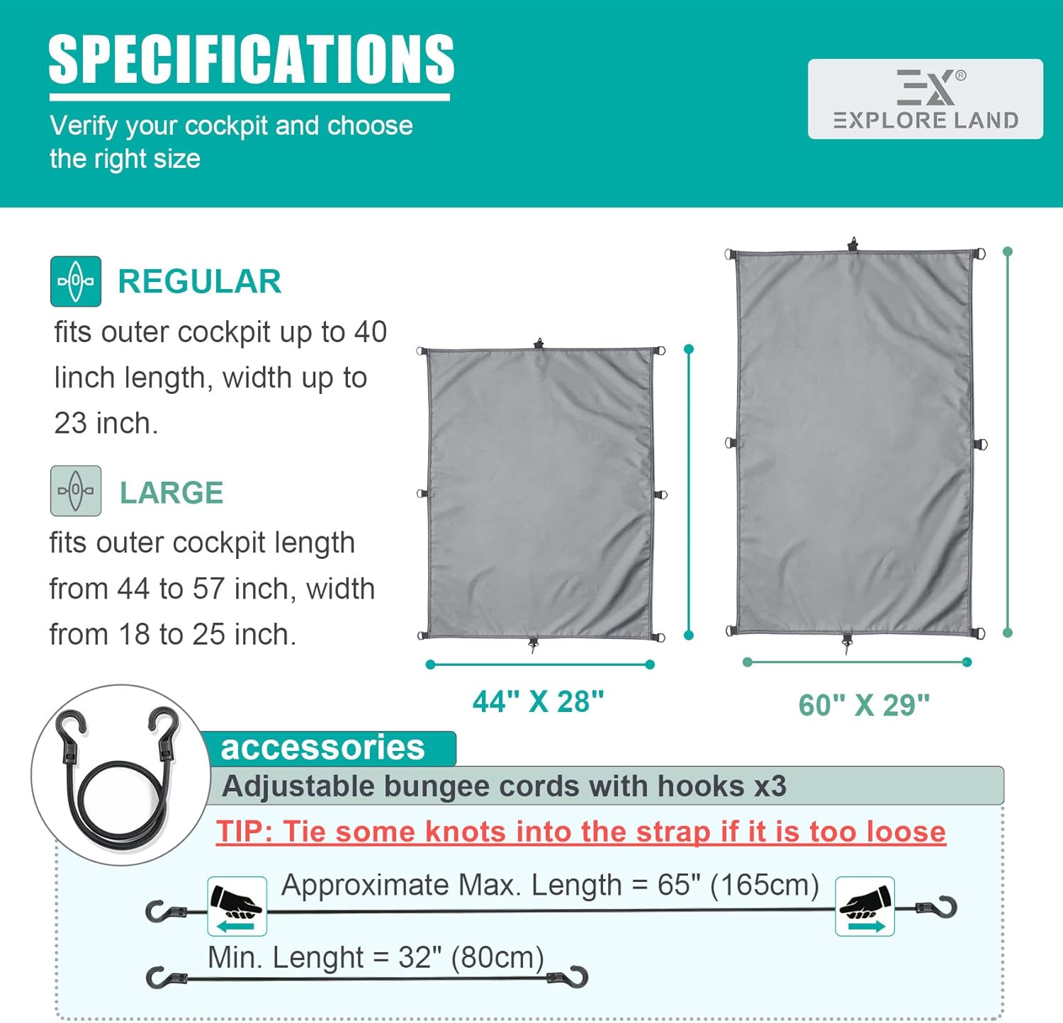 Explore Land Waterproof Kayak Cover – 600D Kayak Drape for Indoor and Outdoor Storage