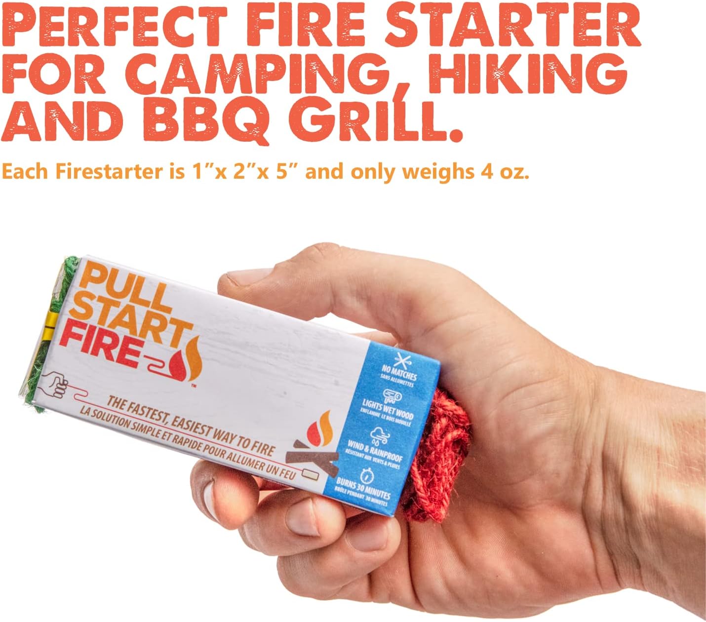 Pull Start Fire Firestarter de cuerda de tracción  No requiere coincidencias, el fuego comienza en segundos  para fogatas, parrilla, chimenea,
