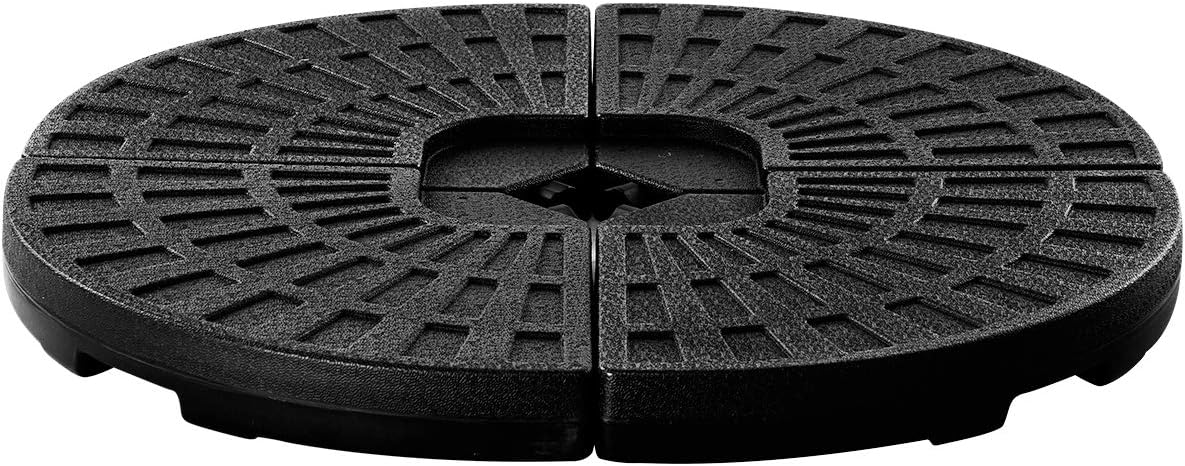 S AFSTAR Base de sombrilla de 4 piezas para patio, con relleno de agua y arena, con asas de transporte, base de peso para jardín al aire libre,