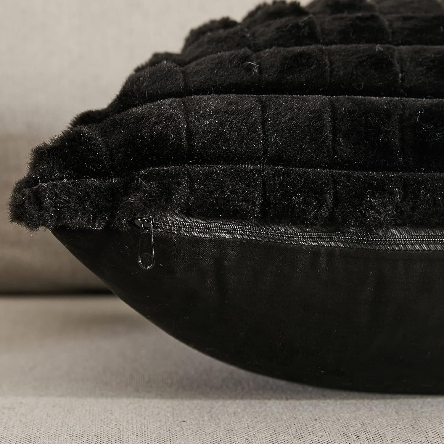 Juego de 2 fundas de almohada de felpa de piel sintética de 12 x 20 pulgadas, fundas de almohada cuadradas decorativas suaves y acogedoras para