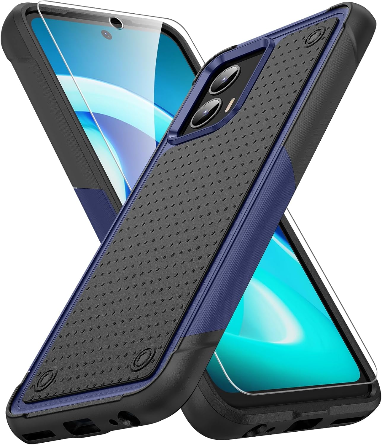 Warsia Funda para Moto G 5G 2023, Motorola G 5G 2023 con protector de pantalla prueba de caídas de grado militar, funda protectora resistente a
