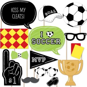 Big Dot of Happiness Goaaal – Kit de accesorios para cabina de fotos de fútbol, 20 unidades Big Dot of Happiness Goaaal – Kit de accesorios para cabina de fotos de fútbol, 20 unidades