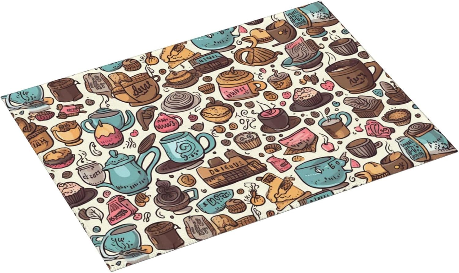 Tapete de secado de platos para tazas de café para decoración de encimera de cocina, 18 x 24 pulgadas, absorbente floral, reversible, de microfibra,