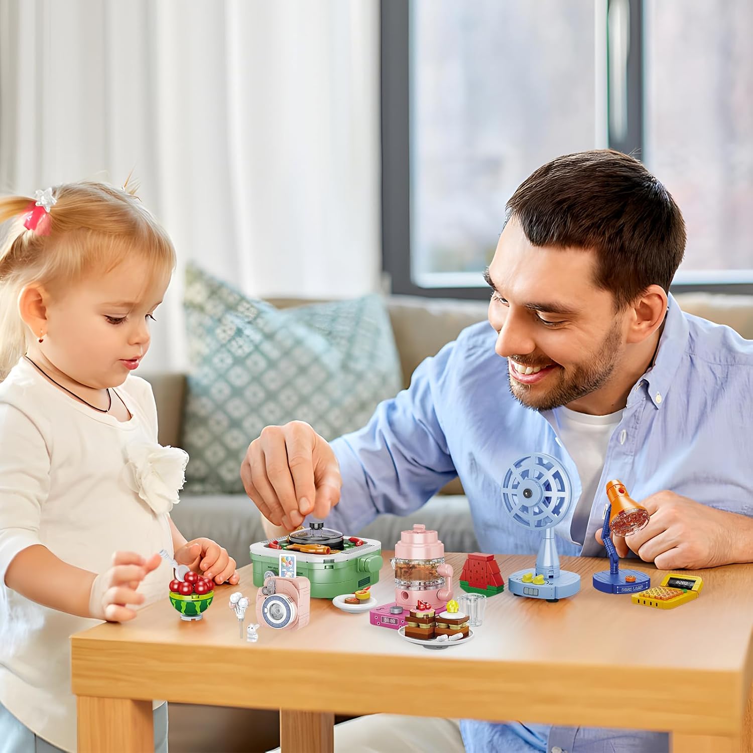 JMBricklayer Juego de construcción para niñas, 12 piezas de mini electrodomésticos mejorados, juegos de juguetes para niños, recuerdos de fiesta,