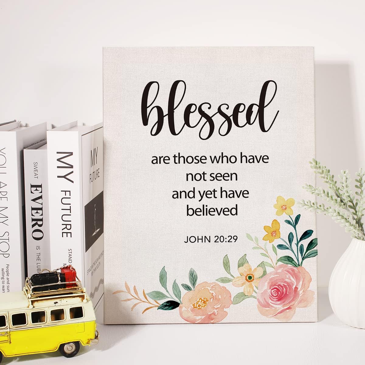Lienzo cristiano para pared, diseño motivacional de Blessed are Those Who Have Not Seen, impresión en lienzo con escritura, versículo bíblico,