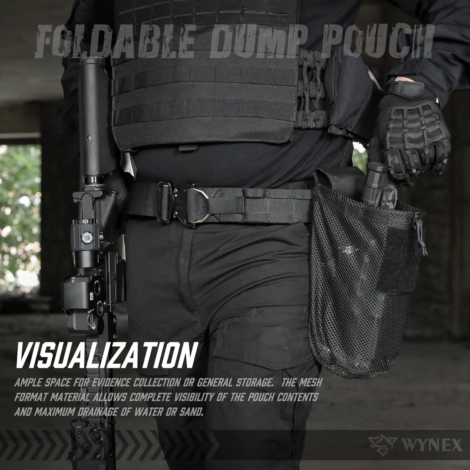 WYNEX Bolsa táctica Molle Dump,Roll-Up Drawstring Magazine Utility Bag plegable