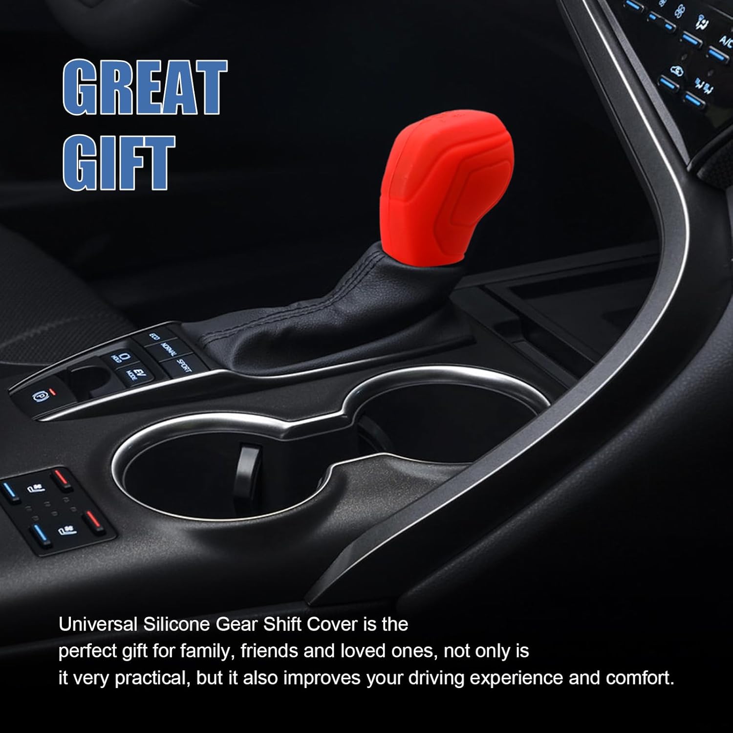 Ziciner 2 fundas para pomos de palanca de cambios de automóvil, accesorios de silicona elástica para proteger el cambio automático, protector