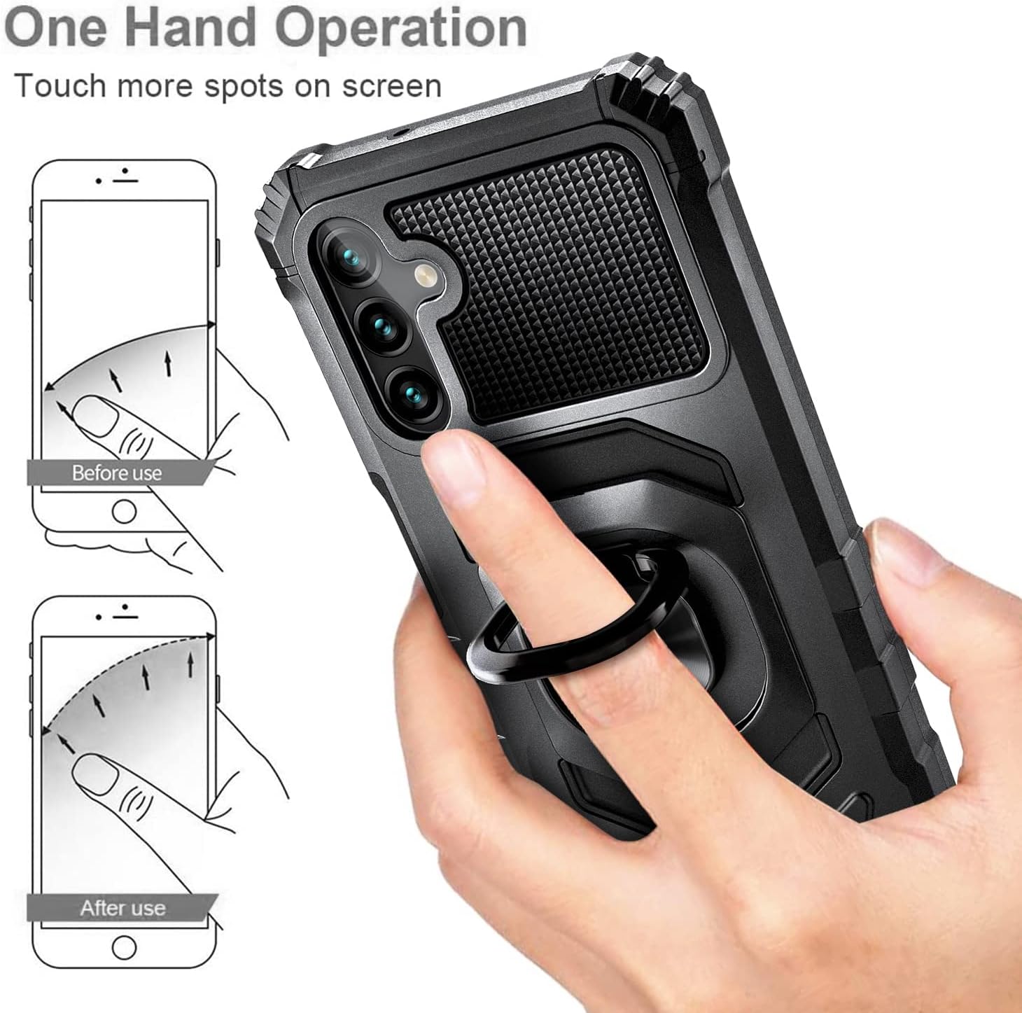 NZND Funda para Samsung Galaxy A13 5G con protector de pantalla de vidrio templado (cobertura máxima), protección de cuerpo completo grado militar,