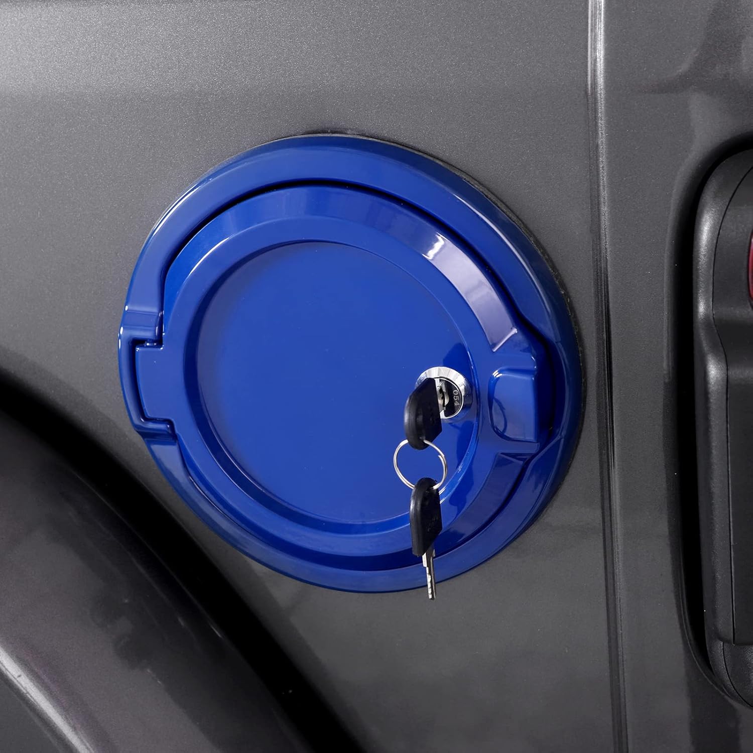 Tapa de depósito de gasolina con cierre de puerta, accesorios exteriores para Jeep Wrangler JL JLU 2018-2023, color azul