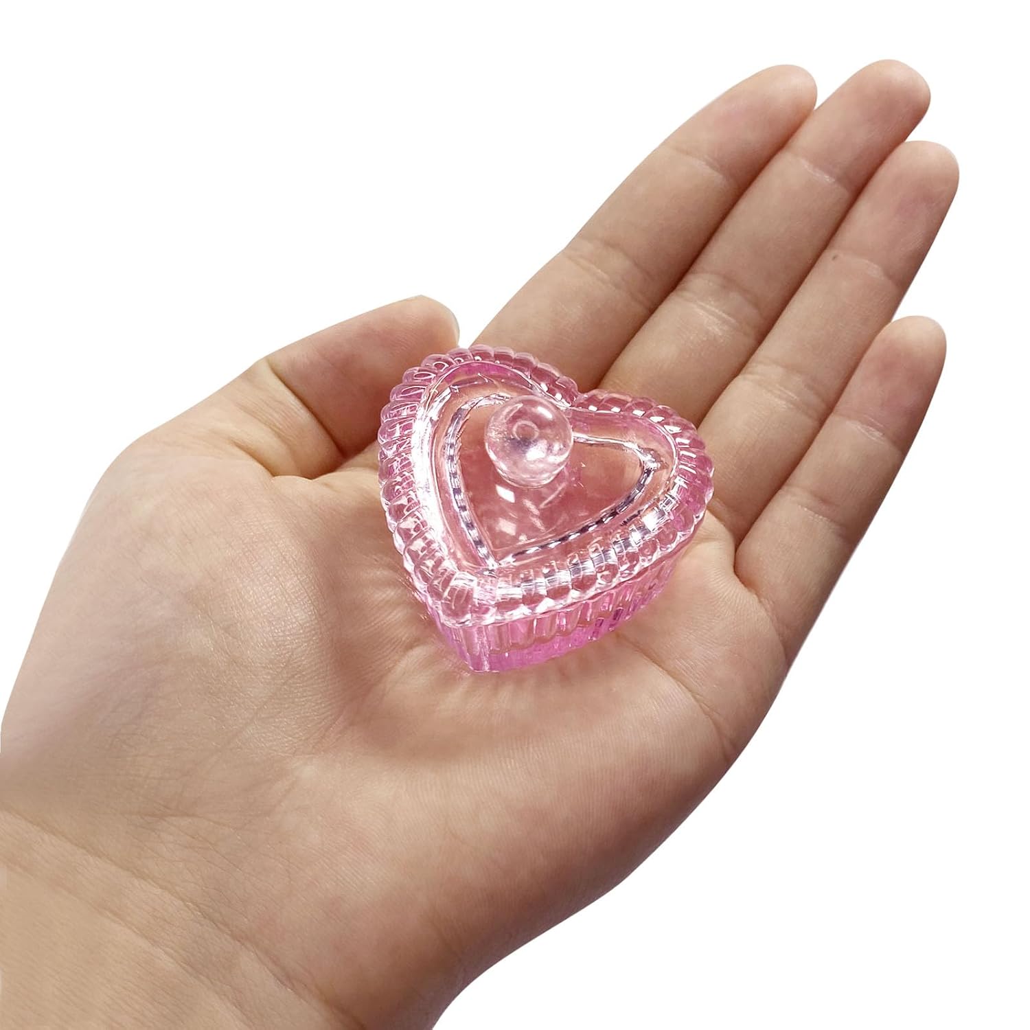 Crystal Sweet Heart Shape Acrílico Liquid Powder Glass Dappen Dish Vaso de vidrio con tapa Tazón de tapa para arte de uñas acrílicas, kit