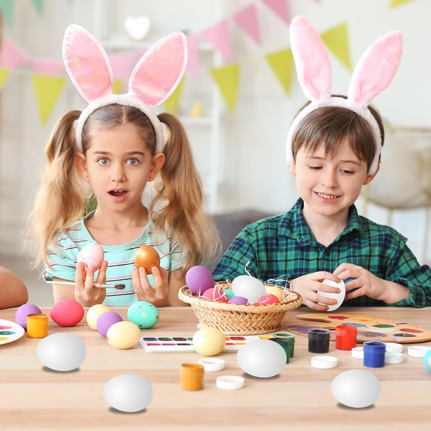 6 huevos falsos de madera, huevos de Pascua de madera blanca, juego de comida de juego de simulación de cocina, juguetes de cocina para niños,