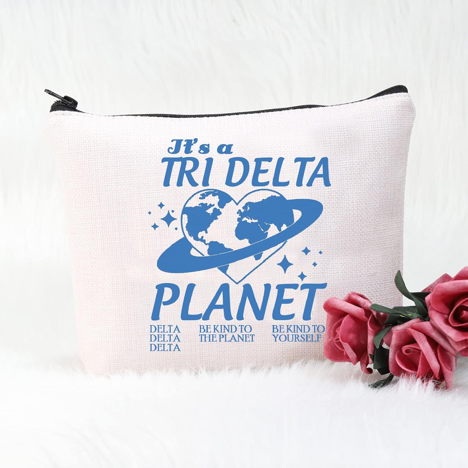 POFULL Delta Sorority Gift 1888 Bolsa de cosméticos de hermandad de mujeres para mujeres Grecia Sorority Parafernalia Regalo