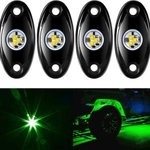 Lámpara de LED de 4 unidades Rock de Amak, para brillo en los bajos del vehículo, a prueba de agua, para Jeep, ATV, SUV, camión todo terreno, barco, Lámpara de LED de 4 unidades Rock de Amak, para brillo en los bajos del vehículo, a prueba de agua, para Jeep, ATV, SUV, camión todo terreno, barco,