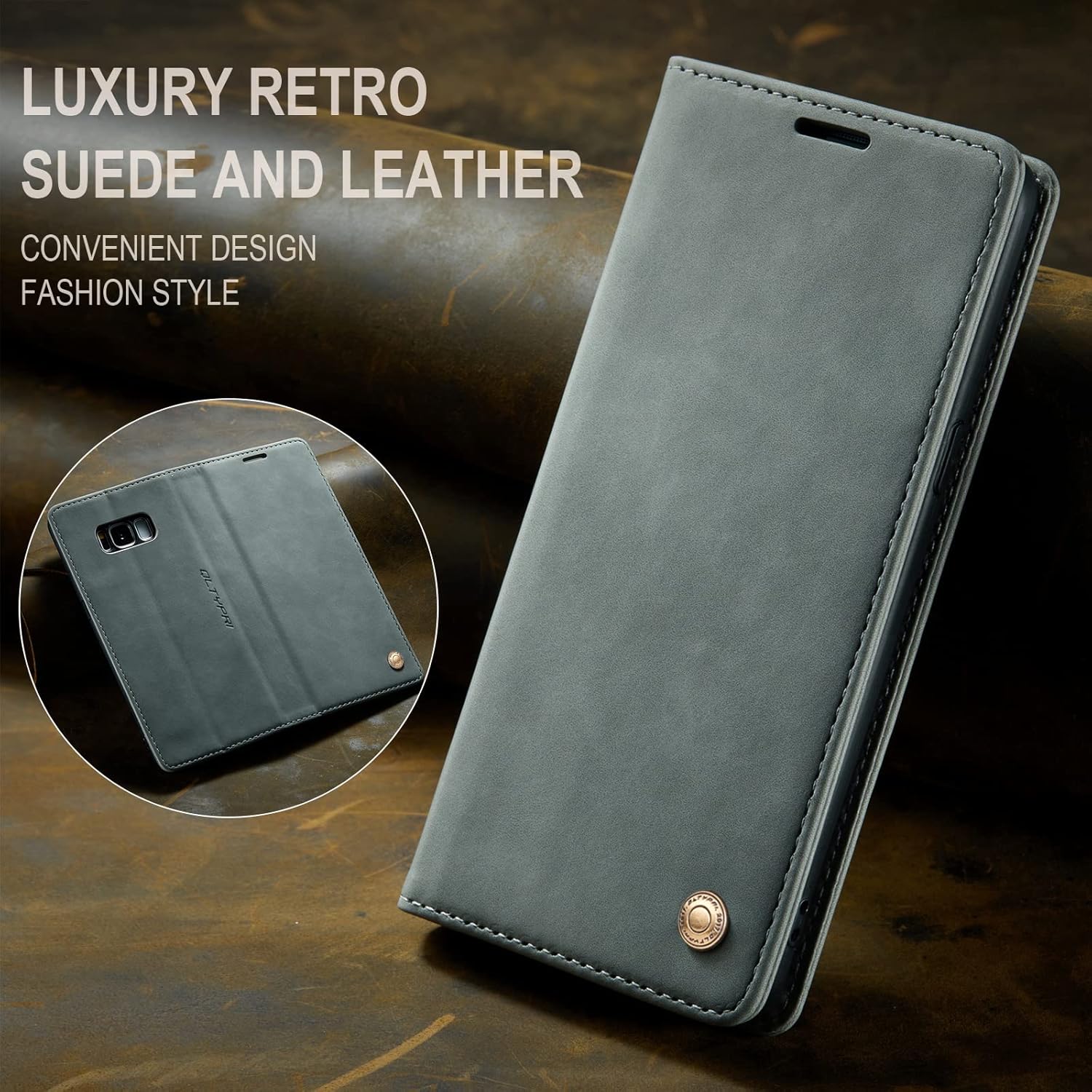 QLTYPRI Funda Para Samsung Galaxy S8 Plus, Vintage PU Cuero Billetera Caso Ranura Para Tarjeta Kickstand Cierre Magnético A Prueba De Golpes Flip