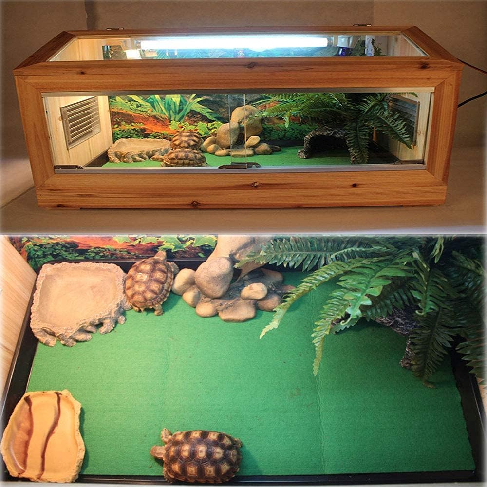 2 alfombras de reptil de 23.6 x 15.7 pulgadas, terrario, revestimiento de sustrato para lagartos, tortugas, serpientes, dragón barbudo, suministros