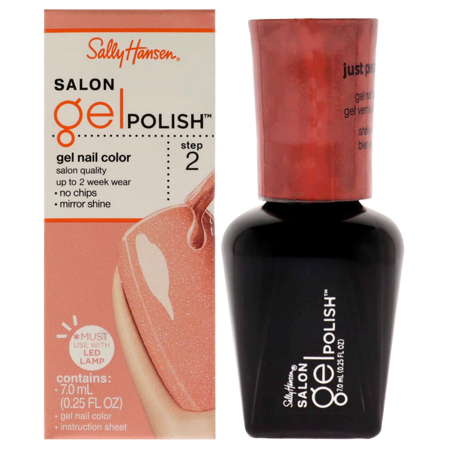 Sally Hansen Salon Pro Kit básico de gel, Shall We Dance, Just Peachy, paquete de de 1, color fantasía (Just Peachy)