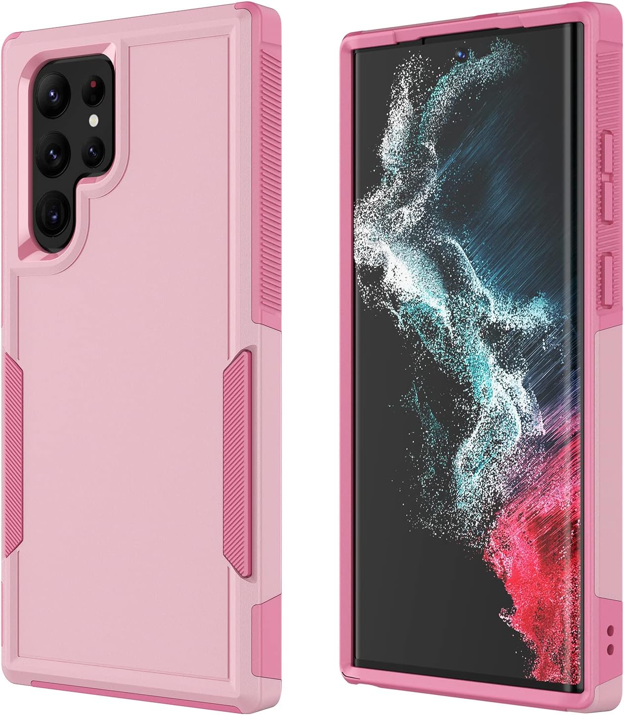 Funda para Galaxy S22 Ultra, protección contra caídas, doble capa híbrida de plástico duro + funda de goma de silicona suave para Samsung Galaxy S22
