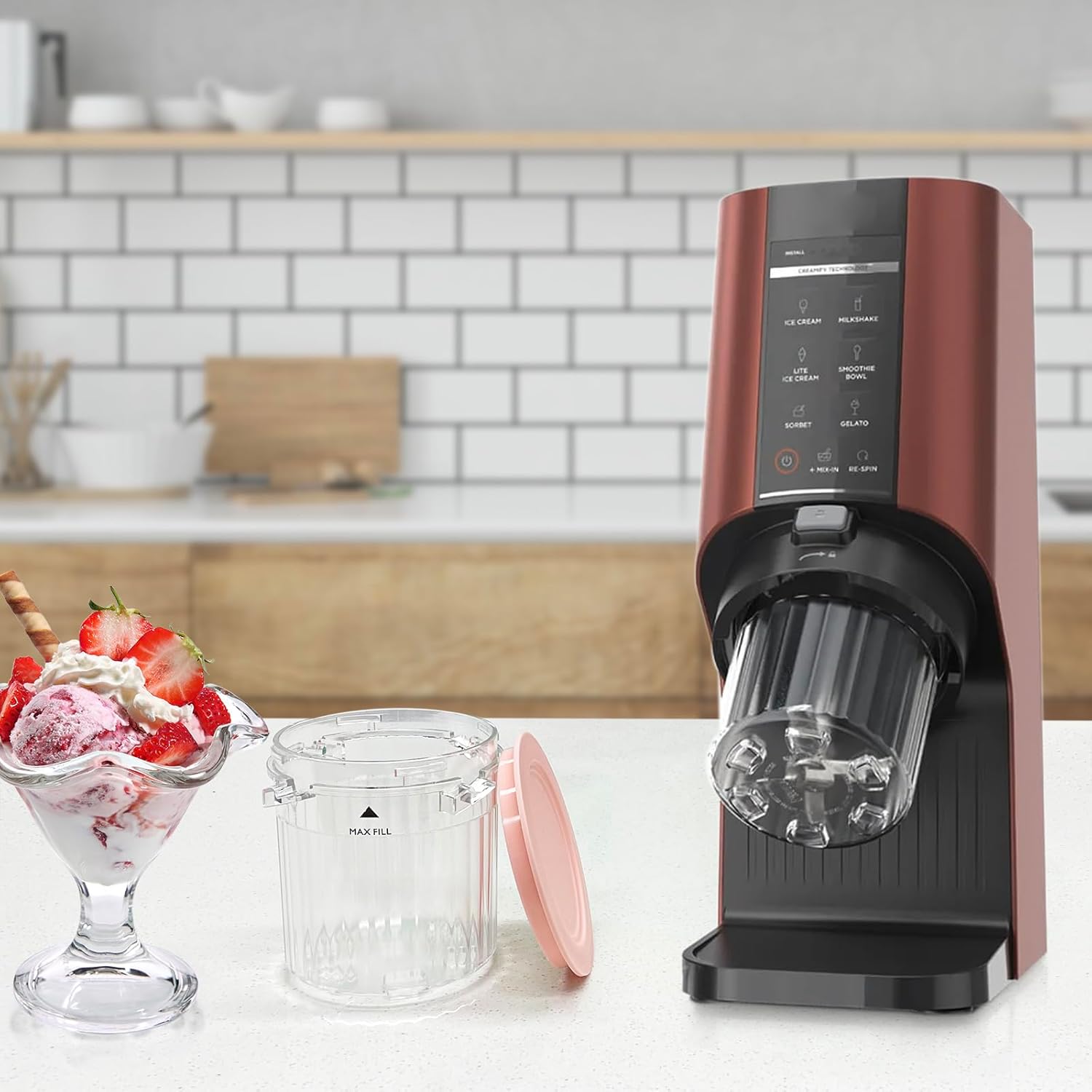 Paquete de 4 recipientes y tapas para máquinas de helado Ninja CREAMi Breeze serie NC100 y NC200 CREAMi, vasos de repuesto sin BPA y aptos para