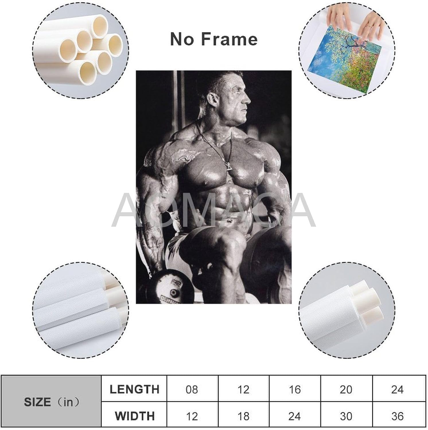 MOJDI Póster de arte de fitness Dorian Yates para culturista, pintura en lienzo, póster de arte de pared para dormitorio, sala de estar, decoración