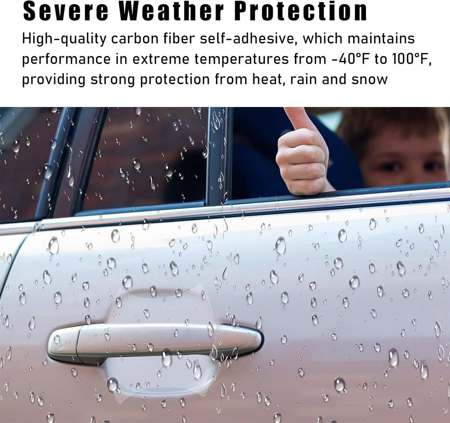 4 protectores contra arañazos para manijas de puerta de automóvil, textura de fibra de carbono, protector de pintura para manija lateral de puerta,